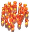 25 8mm Faceted Crystal, Pink, and Orange Firepolish Beads